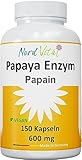 NEU! Nord Vital Papaya Enzym - 150 Kapseln - ULTRA-HOCH PAPAIN-ENZYMAKTIVITÄT - Vegan - natürliches Enzym aus Papaya-Extrakt - deutsche Produktion