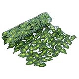 FUTUREORYY Künstlicher Blätterzaun Sichtschutzzaun 05X1M Wetterfeste Gartenzaun Dekoration mit Realistischem Laub UV Beständig für Balkon Terrasse und Innenbereich