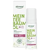 alkmene Mein Teebaumöl Reinigungsschaum Gesicht 150 ml Pickel Reduktion 75% bestätigt - naturreines Teebaumöl, vegan & klimaneutral - Gesichtsreinigungs Schaum für unreine Haut - Waschschaum