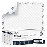 Reißfeste Einweg-Bettunterlagen für Erwachsene, Chucks, Inkontinenzunterlagen, 76,2 x 91,4 cm, 30 Stück, groß, dick, wasserdicht, Urinierunterlagen für ältere Menschen, 10 x super Saugfähigkeit