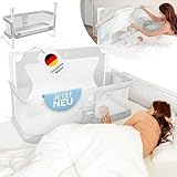 BabybeFun Babybett [Stillen im eigenen Elternbett] Beistellbett Baby für Boxspringbett und normales Bett mit Überrollschutz [Extra Sicher] Kinderbett Alternative zum wackeligen Beistellbett