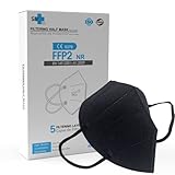 25 st. FFP2 Maske CE Zertifizierter Schutz | 5 Lagen, Hohe Filtration, EU-Homologiert | Einweg, Erwachsenengröße, ohne Ventil, Farbe Schwarz