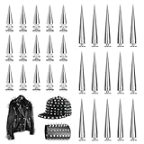 Orixo 30 Stück Ziernieten 15 Pcs 7 X 20 mm Killernieten+15 Pcs 7 X 40 mm Spitznieten, Nieten Silber Metall, Nieten Zum Schrauben, Kegel-Spikes Nieten Punk Für DIY Taschen, Kleidung, Schuhe