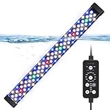 hygger Submersible Aquarium Led Beleuchtung,24/7 Mode Aquarium Light Full Spectrum LED mit Einstellbare Timer, 21W Fish Tank Lamp mit 9 Farben und 10 Einstellbare Helligkeit für 61-109cm Tank