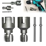 Rohrgewinde-Schneidwerkzeug, integriertes Innen- und Außenrohrgewindewerkzeug, elektrische Bohrmaschine, kompatibles PVC-Rohreinfädler-Set, 1,27 cm (DN15) und 3/4 Zoll (DN20) Größen, für Wasserrohre