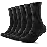 TUUHAW 6 Paar Sportsocken Herren Damen Laufsocken Gepolstert Lange Baumwollsocken Schwarz Weiß Grau Atmungsaktiv Sneaker Socken, Schwarz 39-42