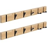 ANVODE 2 Stück Garderobenhaken Wandmontierter, Kleiderhaken Garderobenleiste mit 6 Faltbar Haken für Jacken, Mäntel, Hüte, Schals, Handtaschen