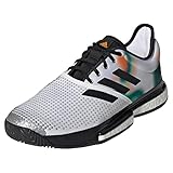 adidas Herren Solecourt Tennis, Weiß/Schwarz/Silbermetallic, 12