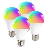 LED ATOMANT Packung mit 4 LED Smart WiFi Glühbirne E27 8W RGB+CCT (Warm-, Neutral- und Kaltweiß), Dimmbar, Aquivalent zu 90W traditionell, Kompatibel mit Alexa und Google Home