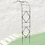 GLMGBP Halbbogen-Gartenlauben-Spalier für Kletterpflanzen, 0,6–3,0 m x 2,4 m, robuster Kletterpflanzenbogen aus Metall, einfach zu montieren (schwarz, B: 1,5 m x H: 2,4 m)