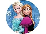 Tortenaufleger Frozen Anna und Elsa, rund 20cm Fondantpapier PREMIUM