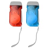 Keenso Camping Handkurbel Taschenlampe, 1 Paar LED Hand Power Taschenlampe Mini Notfall Taschenlampe für Notfall/Camping/Wandern(Rot + Blau) Notfallschutz