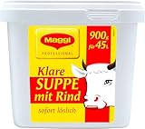 MAGGI Professional Klare Suppe mit Rind, Rindfleischpulver, Kräutern, Sofort löslich, 1 er Pack (1 x 900g Gastro Box)