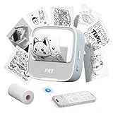 prt S1 Mini Drucker - Aufkleber Tragbarer Thermodrucker Tintenloser Aufkleber Maker Maschine Bluetooth Taschendrucker Telefondrucker für Studium Grafiken, Fotos