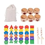 XIAOXIAOYU Farbsortierung - Sortierer für Farbformen aus Holz,Sortierspielzeug aus Holz zur Erkennung von Formen und Farben, pädagogisches Montessori-Spielzeug im Vorschulalter