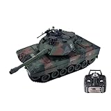 efaso Ferngesteuerter Panzer German Leopard 1:18 - Panzer ferngesteuert mit Schussfunktion, drehbarer Turm, Sound&Licht - Panzer Modell/RC Panzer (German Leopard - Standart Set)