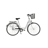 HAWK City Wave Premium Plus inkl. Korb I Damenfahrrad 26 Zoll I Damen Fahrrad mit 3-Gang Nabenschaltung, Beleuchtung & Ergogriffen I Weiß