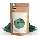 BIONUTRA® Bio Chlorella Spirulina Pulver 250 g, rückstandskontrolliert, nach EU-ÖKO-Standard hergestellt, vegan, laktose- & glutenfrei, ohne Zusätze, Spirulina Chlorella Pulver Bio