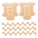 Housoutil 50 Stück Vintage Holzspulen für Handarbeit Glatte Oberfläche für Komfortables Garnrollen Organisieren Robuste Holzspulen für Stickerei und DIY Bastelprojekte