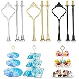 PYEUIFT 3 Stufige Etageren Stangen Set, Metallstangen Etagere, Etageren Stangen Set, Etagere Stäbe für Torte Cupcakes Macarons Donut Muffin und Obst (Platte nicht enthalten) (drei Farben)