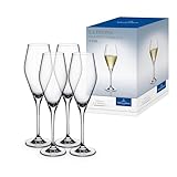 Villeroy & Boch – La Divina Champagnerkelch Set 4 Teilig, Champagner Gläser, Sektkelche, Hochwertige Sektgläser, Sektflöten, Prosecco Gläser, Für Champagner, Sekt, Prosecco Oder Crémant, Kristallglas