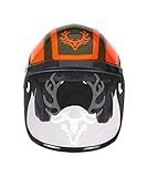 Protos Forsthelm/Schutzhelm KOX Edition mit Gehörschutz und Visier Integral Forest Olivgrün/Neonorange mit Ätzmetallvisier F39