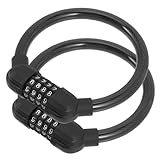 PEPLAYTAL 2 Stück Teiliges Stelliges Zahlenschloss für Fahrrad und Motorrad Verschleißfestes Kratzsicheres Kabelschloss Langlebiges Multifunktionales Sicherungszubehör für Täglichen