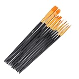 WEKAMOS 50 Stück Teiliges Malpinsel aus Holz mit Langlebigen Borsten Geeignet für Aquarell und Öl Sichere Künstlerpinsel für Jungen und Mädchen zum Malen und Zeichnen