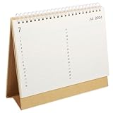 Angoily Delikater Stehender Tischkalender Horizontal Minimalistisches Design Langlebiges Papier Dekorative Schreibtischkalender für Büro und Zuhause für Lehrer und Büroangestellte