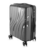 Felamondo 71,1 cm extra großes, leichtes Hartschalen-Check-in-Gepäck, TSA-Schloss, 360° leise Spinnräder, explosionsgeschützter Reißverschluss, robuster Koffer für lange Reisen und Urlaub (grau), GRAU