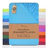 NatureMark - Mikrofaser SPANNBETTLAKEN zum Sparpreis! viele Größen und Farben Markenware (90x200-100x200 cm, türkis)