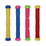 TOPWAYS Pool Tauchspielzeug Set 4 Tauchstöcke Tauchtorpedos Schwimmen Unterwasser Pool Trainingsspielzeug Tauchspiele Training Kinder Geschenk (Fischstäbchen)