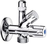 Cornat Maschinen-Eckventil - 3/8 Zoll AG - Zum Anschluss von Waschmaschine & Spülmaschine - Mit Rückflussverhinderer - Aus Messing - Verchromt / Eckventil / Geräteventil / Kombi-Eckventil / TEC304500
