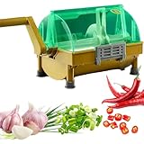Kommerzielle Gemüseschneidemaschine – 3 mm Gemüseschneidemaschine, manuelle Lebensmittelschneidemaschine mit Edelstahlklingen für Zwiebeln, Lauch, Koriander und Knoblauch