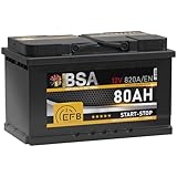 BSA EFB Batterie 80Ah 12V Start Stop Batterie Autobatterie Starterbatterie