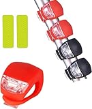 Kinderwagen licht Kinderwagenlicht Silikon, 4pcs Kinderwagen licht Wasserdichte LED Silikonleuchten mit Heller LED und 3 Leuchtfunktionen,Kinderwagen Licht LED für Kinderwagen,Outdoor, Läufer,Jogger