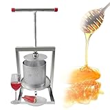 EpyGnom Honigpresse Manuell Edelstahl Abnehmbar Handpresse Beerenpresse für Obstladen Restaurants Familienfeste Selbstbrauen mit T-Griff Edelstahl Weinpresse Bienenwachsmaschine 2L