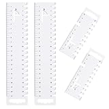4 Stück Nählineal,Handmaß,Lineal Nähen,Handmaß zum Nähen,Schneiderlineal,Patchwork Lineal,Handmaß Nähen,Kunststoffmaterial,Weiß (10cm+21cm)