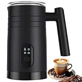 vnmudzeo 4-In-1-MilchaufschäUmer, Edelstahl, 350 Ml Automatischer MilchaufschäUmer, FüR Kaffee, HeißE Schokolade, Cappuccino, Latte Macchiato,Black