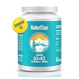 Vitamin d3 k2 kapseln hochdosiert - 20000I.E. + Vitamin K2 MK7 200 mcg pro Dosis, Vitamin D, 180 Vegetarisch kapseln, Ohne Zusätze, In Deutschland Produziert