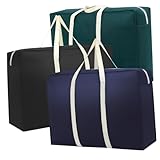 LABRIMP 3 Stück Aufbewahrungstaschen für Kleidung Faltbare Lagerungstaschen mit Traggriff für Bettwäsche Decken und Kleidung Platzsparend