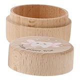 Warmhm Kasten -Zahn-Box Babys für laubabwerfend Fee Milchzahnhalter -Souvenir-Zähne-Organizer Zahn Halter fötaler Haarhalter Kinderzahnsammler hölzern Beige