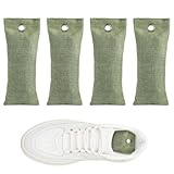 4 Stück Aktivkohle Schuh-Geruchsentferner,natürliche Luftreinigungsbeutel,Schuhkissen mit Bambus,Schuhdeo Luftreiniger Beutel aus Bambus Aktivkohle Fußgeruch durch Schweißfüße,Beseitigung Von Gerüchen