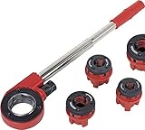 ROTHENBERGER Industrial Super Cut - 7 teiliger Gewindeschneidkluppensatz - Inkl. 4 Schneidköpfen mit 4 Schneidköpfen, 070669E