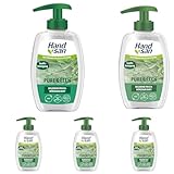 Handsan Flüssigseife Pure Green im Spender | Für einen Moment Natur in deinen Händen | mit belebend frisch-würzigem Duft | 300ml (Packung mit 5)