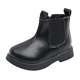 Generisch Kleinkind Mädchen Stiefel Kleinkind Schuhe Kurze Stiefel Mädchen Schule Lederschuhe (Black, 30 Little Child)