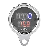 Motorrad-Drehzahlmesser, Tachometer, Kilometerzähler, 3-in-1-LCD-Display, UV-beständig, blendfreier LED-Bildschirm, 12 V, Eisen, gebaut für Motorräder, Motorradfahrer