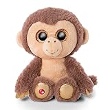 NICI 46945 Original - Glubschis Hobson 15 cm - Cuddly toy monkey with big eyes - Fluffy plush toy with glitter eyes - cuddly toy for cuddly toy lovers, brown/beige