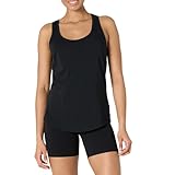 Amazon Essentials Damen Active Soft Cotton Leichtes Yoga-Tanktop mit U-Ausschnitt und Racerback, Relaxed Fit, Schwarz, XXL