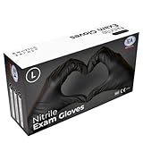 IEA Medical Nitrilhandschuhe L Schwarz 100 Stück, Einweghandschuhe, Reißfest, Untersuchungshandschuhe, Latexfreie Handschuhe, Einmalhandschuhe